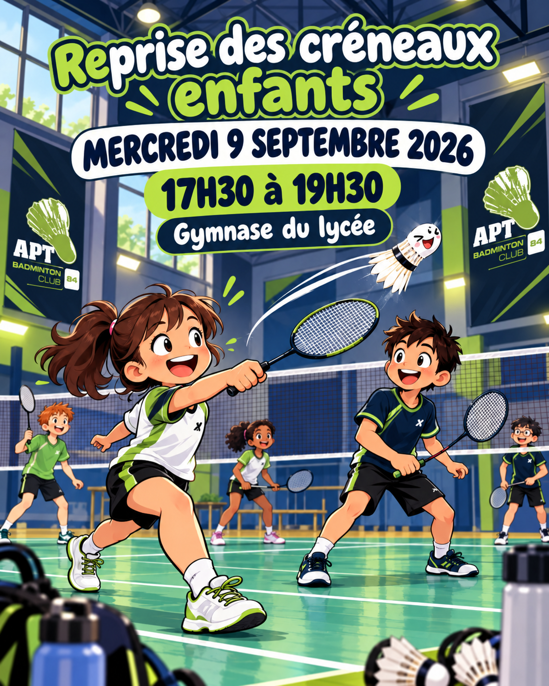 Reprise des entraînements enfants Badminton à APT