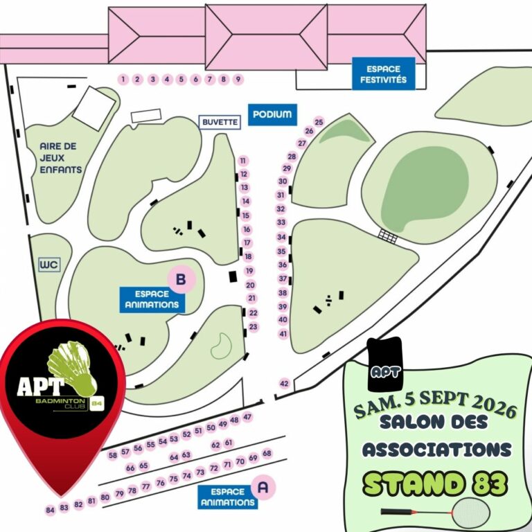 Salon des associations APT Badminton Club sport stand 83