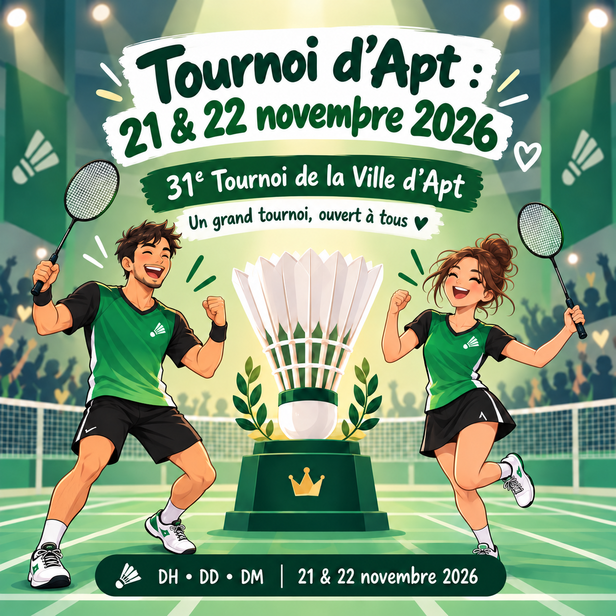 31e Tournoi de la Ville d’Apt, les 21 & 22 novembre 2026
